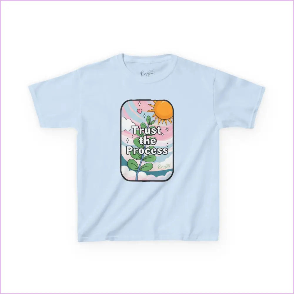 Kids Heavy Cotton™ Tee - ’Trust the Process’ Inspirational Graphic Tee - Light Blue / XS - Kids clothes