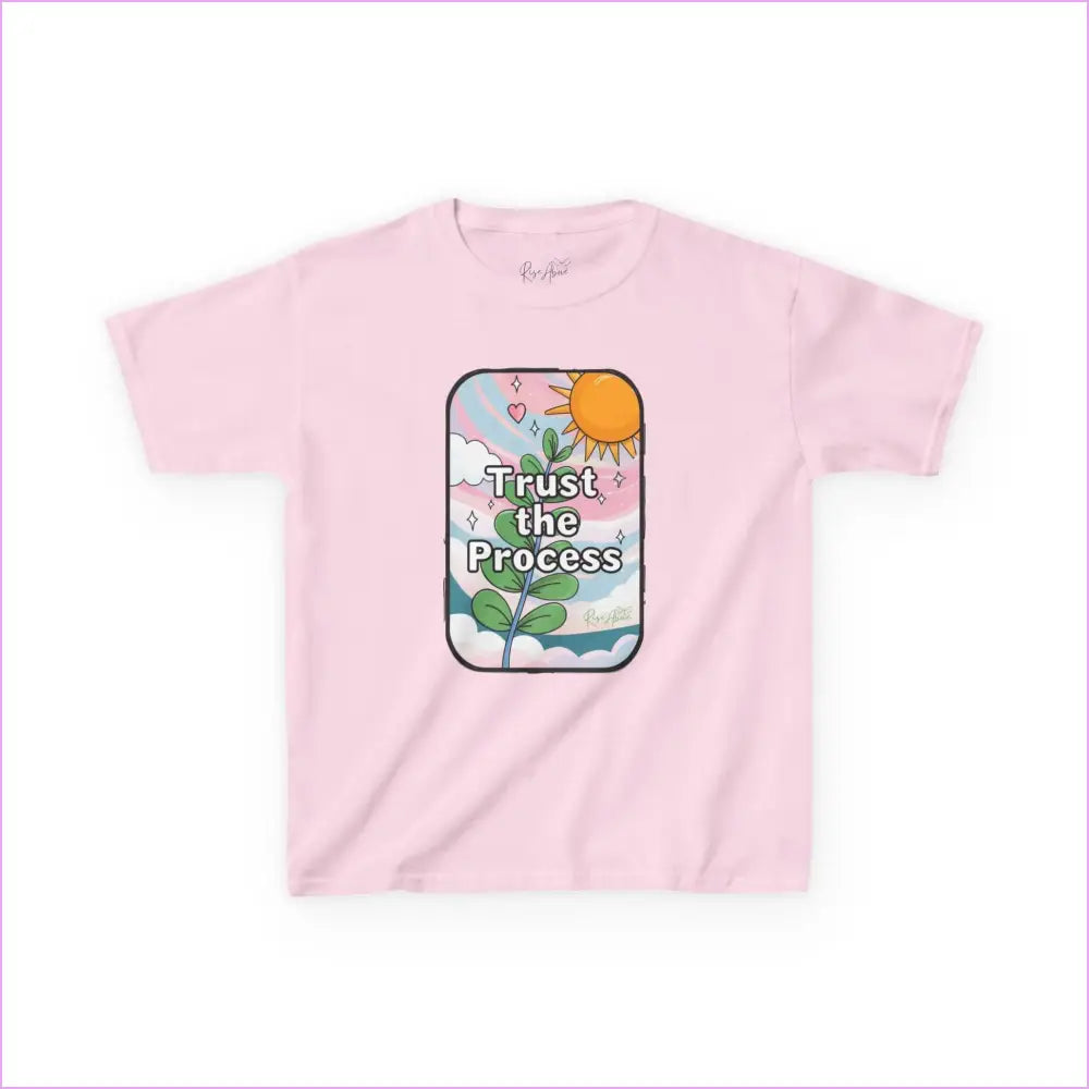 Kids Heavy Cotton™ Tee - ’Trust the Process’ Inspirational Graphic Tee - Light Pink / XS - Kids clothes