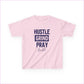 Kids Hustle Grind Pray Tee - Motivational Cotton T-Shirt for Young Dreamers - Light Pink / XS - Kids clothes