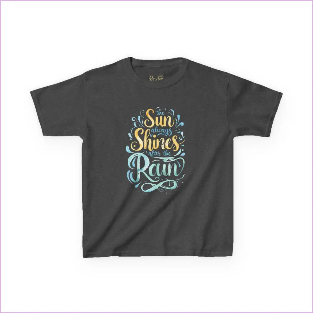 Kids Inspirational Tee: ’The Sun Always Shines After the Rain’ - Dark Heather / XS - Kids clothes