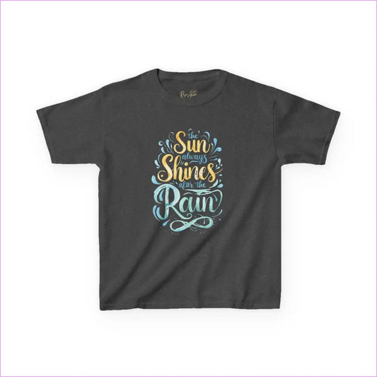 Kids Inspirational Tee: ’The Sun Always Shines After the Rain’ - Dark Heather / XS - Kids clothes