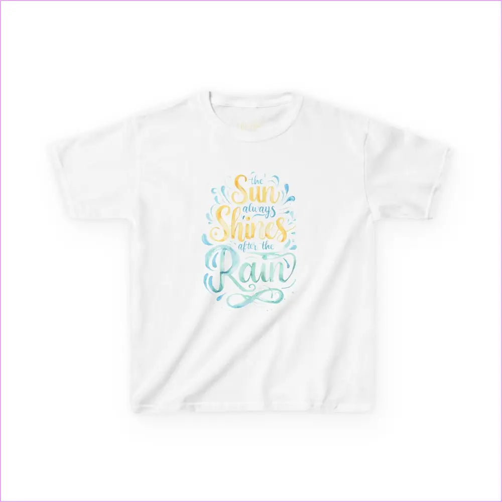 Kids Inspirational Tee: ’The Sun Always Shines After the Rain’ - White / XS - Kids clothes