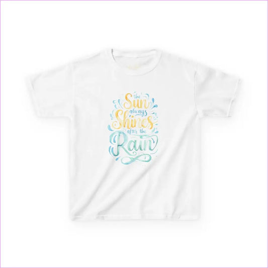 Kids Inspirational Tee: ’The Sun Always Shines After the Rain’ - White / XS - Kids clothes