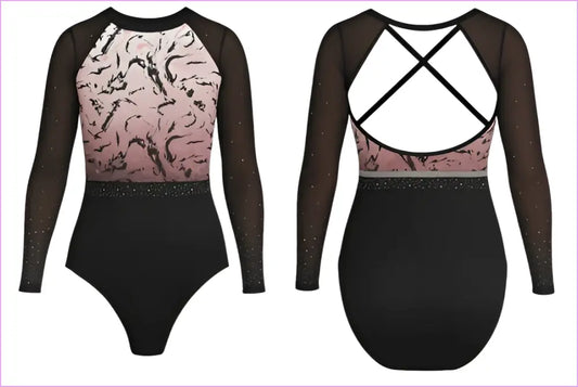 MIDNIGHT MARBLE GYMNASTICS COMPETITION LEOTARD - GYMNASTICS LEOTARDS