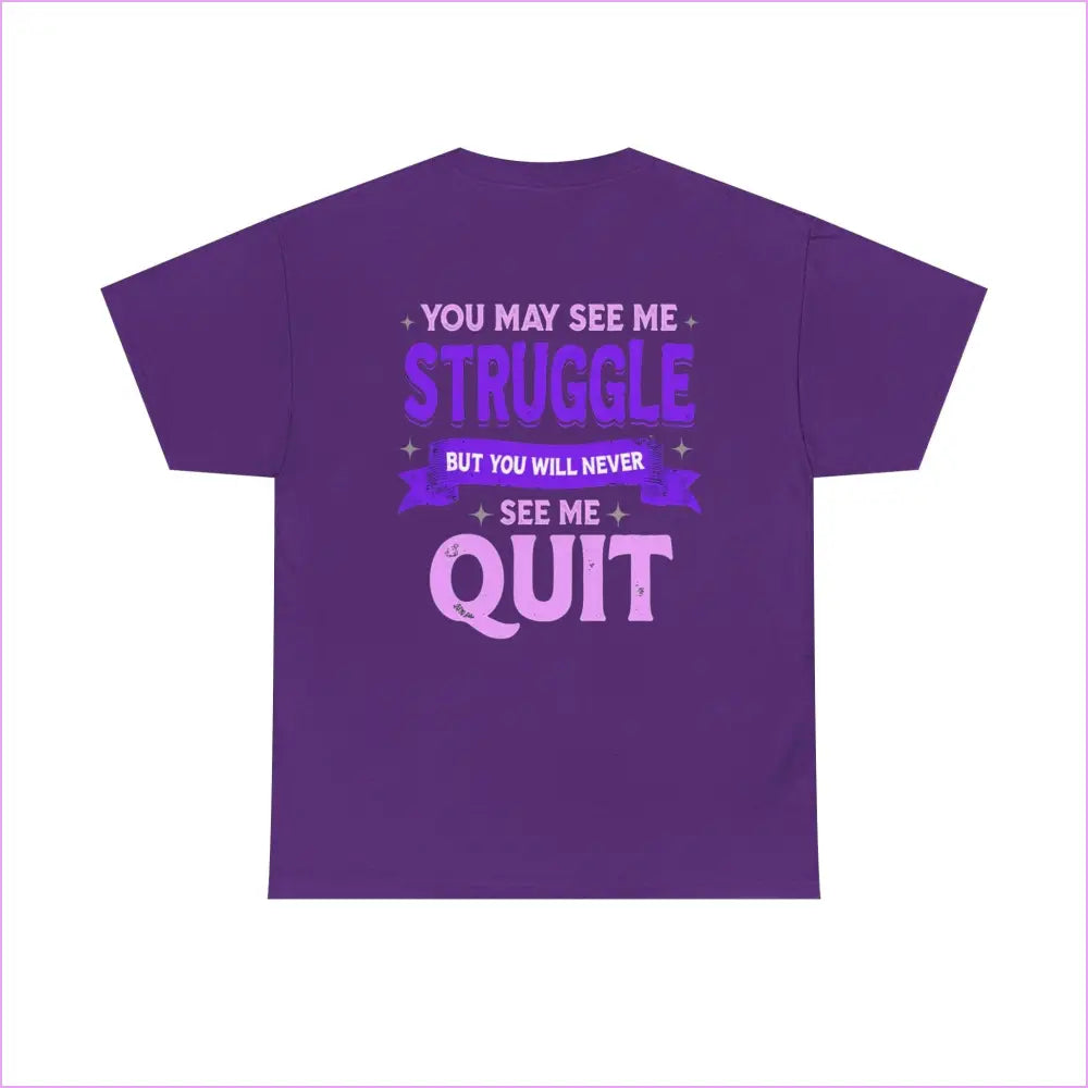 Motivational Unisex Heavy Cotton Tee - ’Struggle but Never Quit’ - T-Shirt