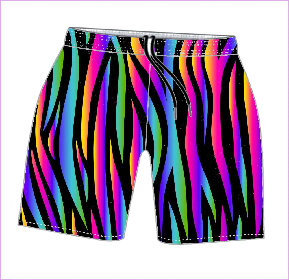 NEON ZEBRA MENS TRAINING SHORTS - MENS SHORTS