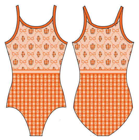 PLAID GHOSTS GYMNASTICS LEOTARD