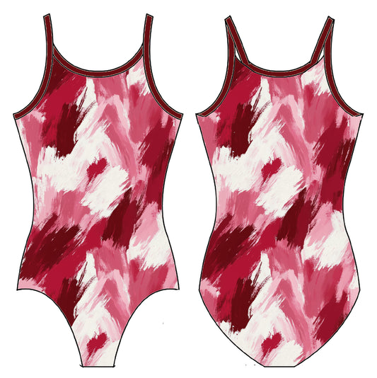 PAINTED RED GYMNASTICS LEOTARD