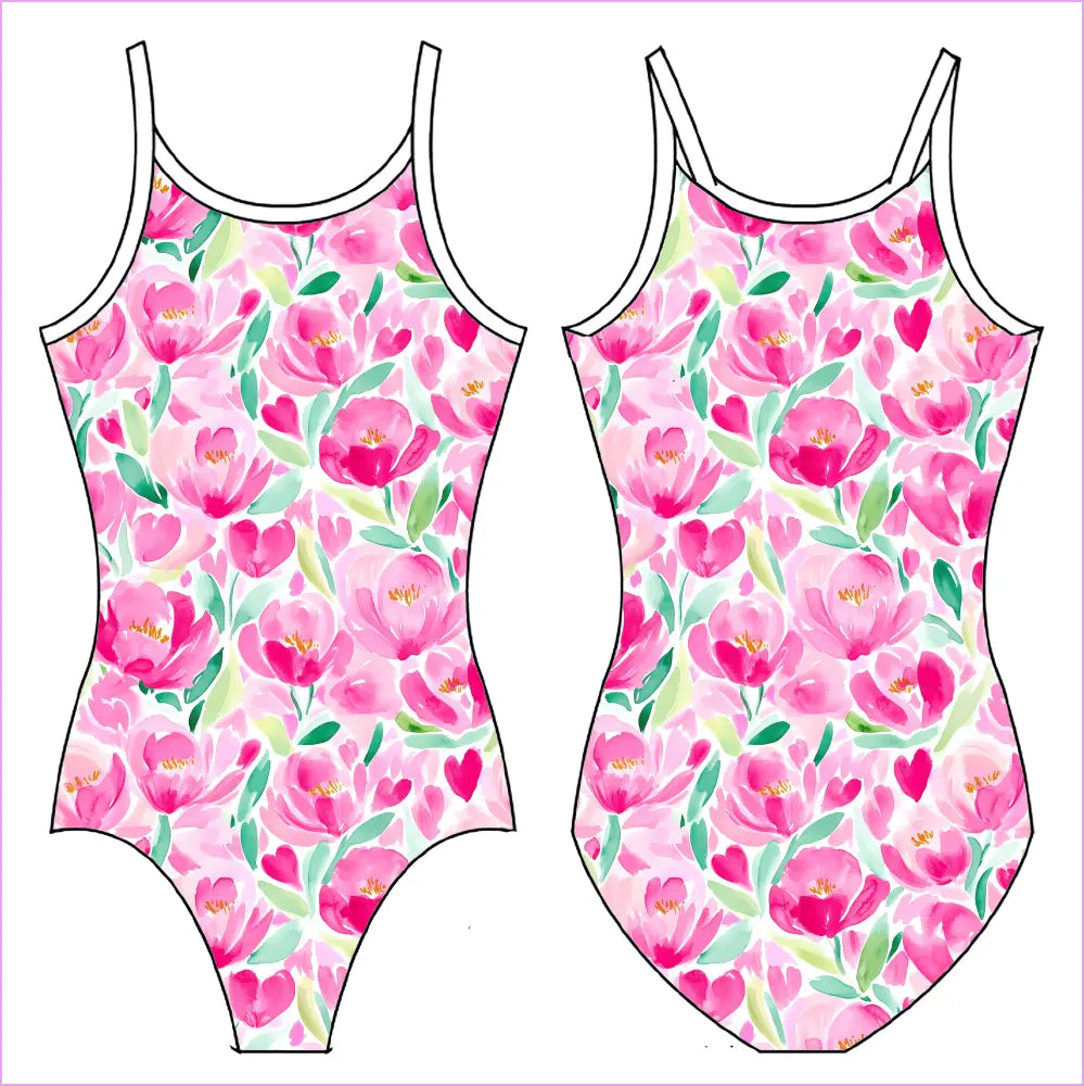 PEONIES GYMNASTICS LEOTARD - GYMNASTICS LEOTARDS