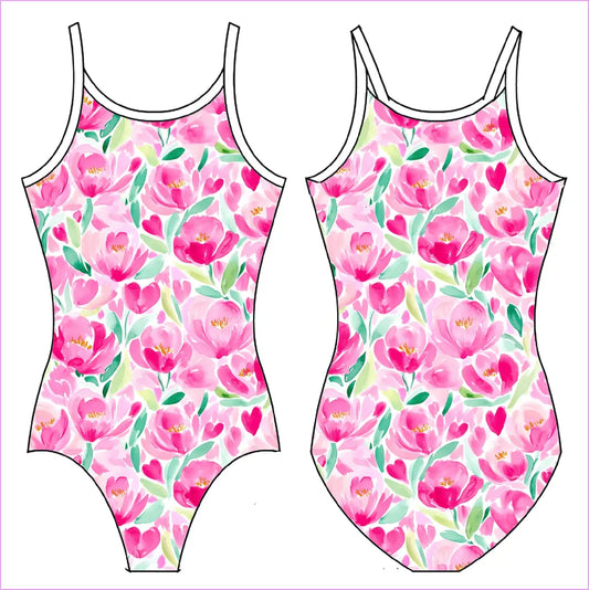 PEONIES GYMNASTICS LEOTARD - GYMNASTICS LEOTARDS