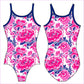 PINK AND NAVY BLOOMS GYMNASTICS LEOTARD - GYMNASTICS LEOTARDS