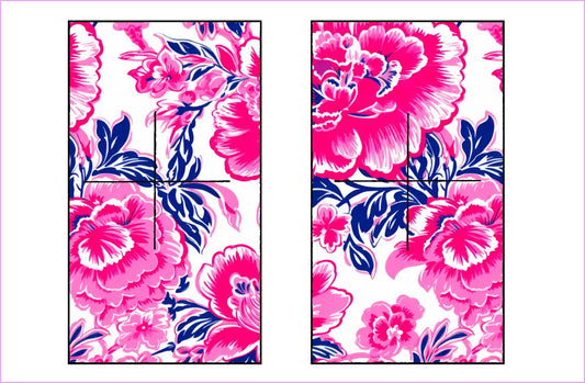 PINK AND NAVY BLOSSOMS BOSS BANDS - WRISTBANDS