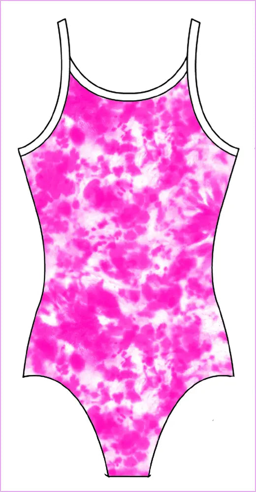 PINK TIE DYE GYMNASTICS LEOTARD - GYMNASTICS LEOTARDS