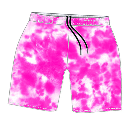 PINK TIE DYE MENS TRAINING SHORTS