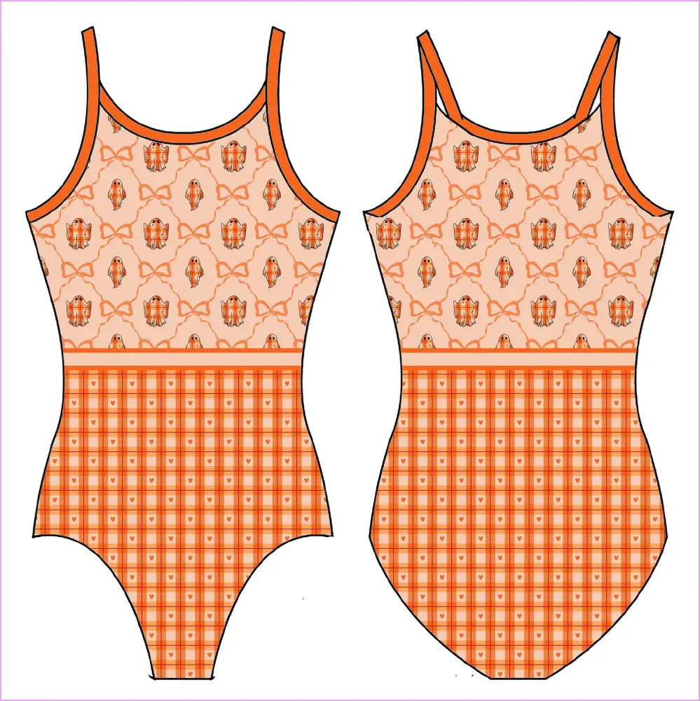 PLAID GHOSTS GYMNASTICS LEOTARD - GYMNASTICS LEOTARDS