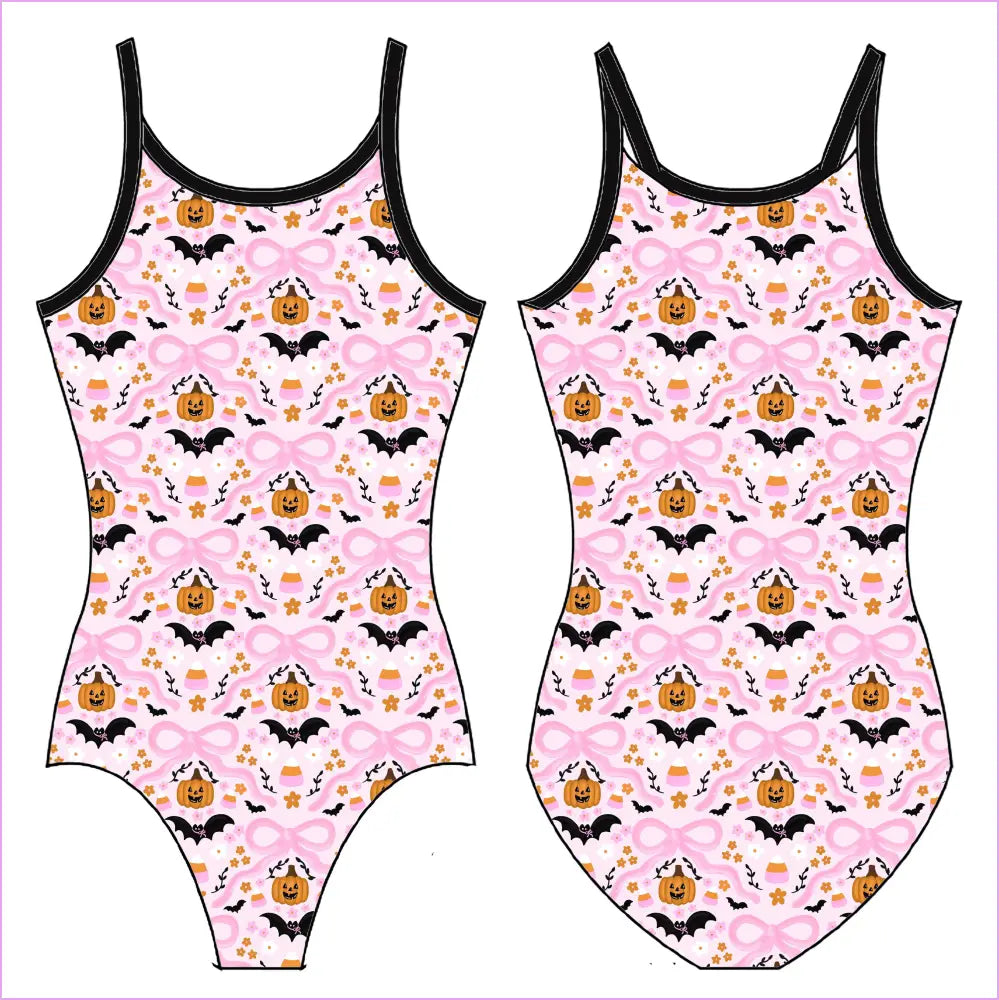 PUMPKINS BATS AND BOWS GYMNASTICS LEOTARD - GYMNASTICS LEOTARDS