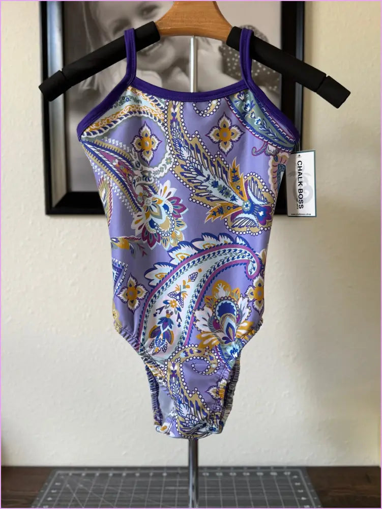 PURPLE PAISLEY GYMNASTICS LEOTARD - GYMNASTICS LEOTARDS