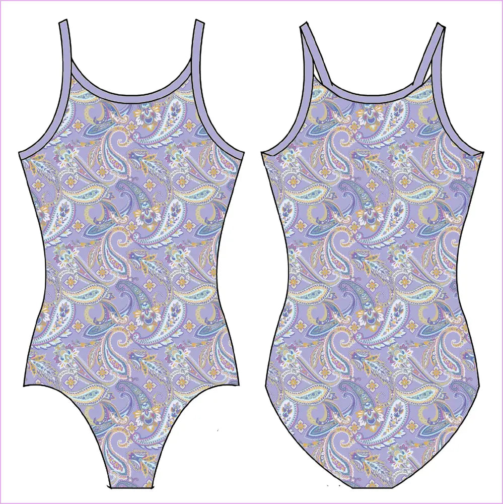 PURPLE PAISLEY GYMNASTICS LEOTARD - GYMNASTICS LEOTARDS
