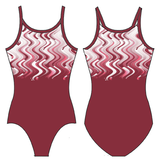RED WAVES GYMNASTICS LEOTARD