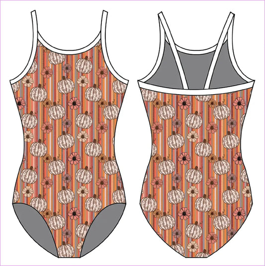 RETRO PUMPKINS GYMNASTICS LEOTARD - GYMNASTICS LEOTARDS