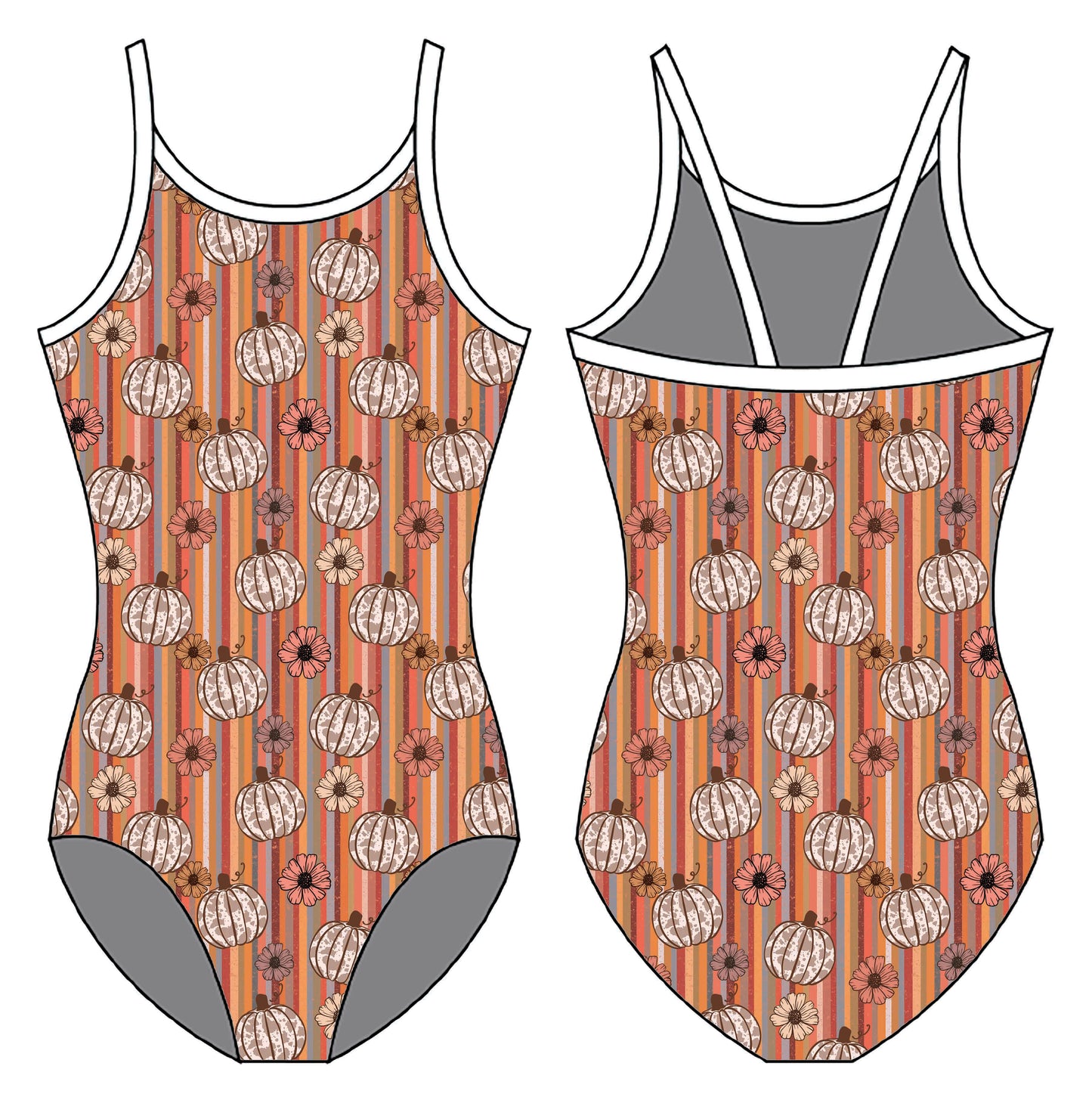 RETRO PUMPKINS GYMNASTICS LEOTARD