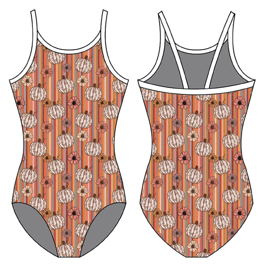 RETRO PUMPKINS GYMNASTICS LEOTARD