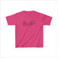 RISE ABOVE LOGO Kids Heavy Cotton™ Tee - Heliconia / XS - Kids clothes