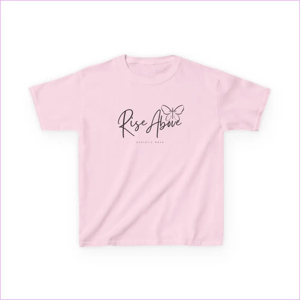 RISE ABOVE LOGO Kids Heavy Cotton™ Tee - Light Pink / XS - Kids clothes