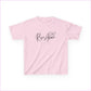 RISE ABOVE LOGO Kids Heavy Cotton™ Tee - Light Pink / XS - Kids clothes