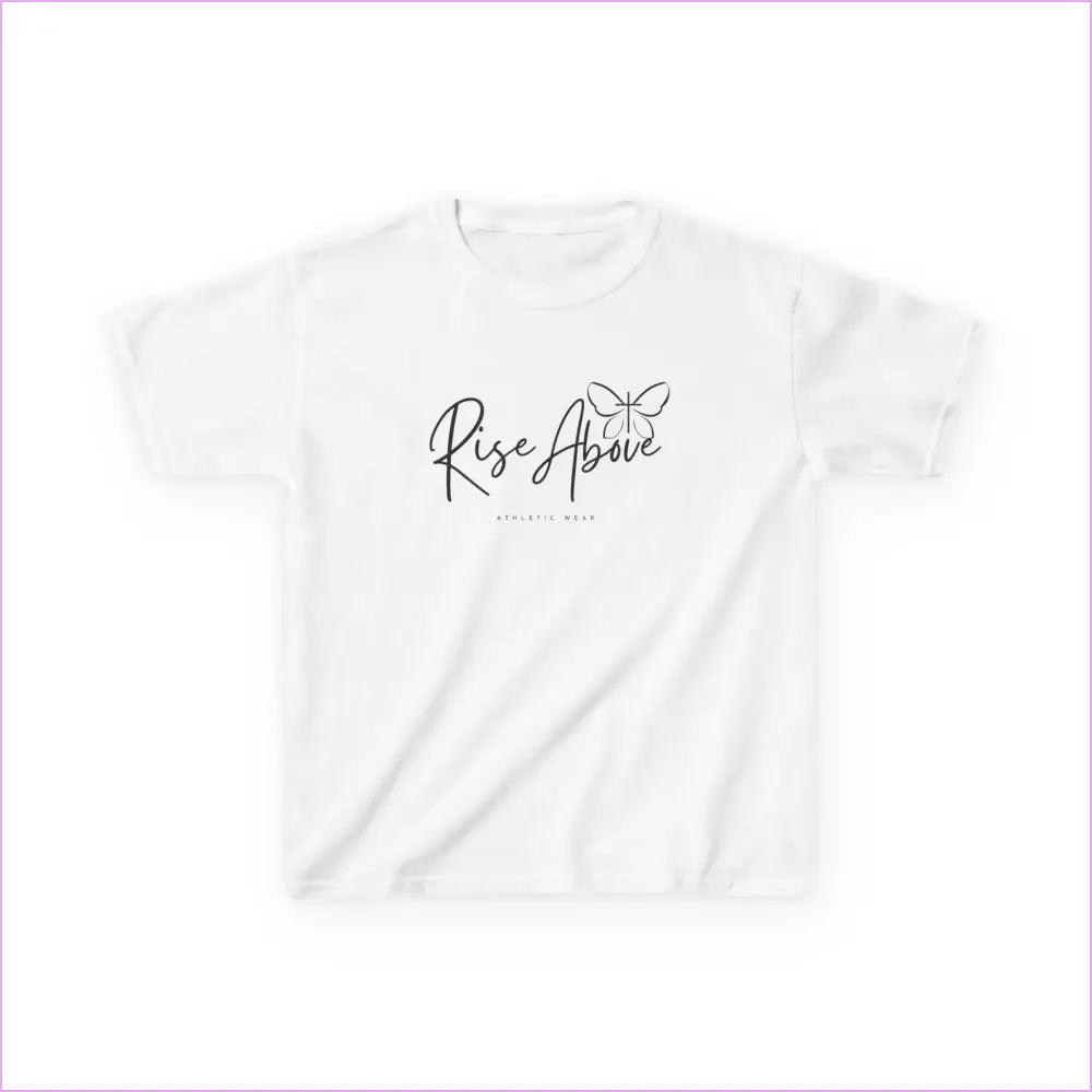 RISE ABOVE LOGO Kids Heavy Cotton™ Tee - White / XS - Kids clothes