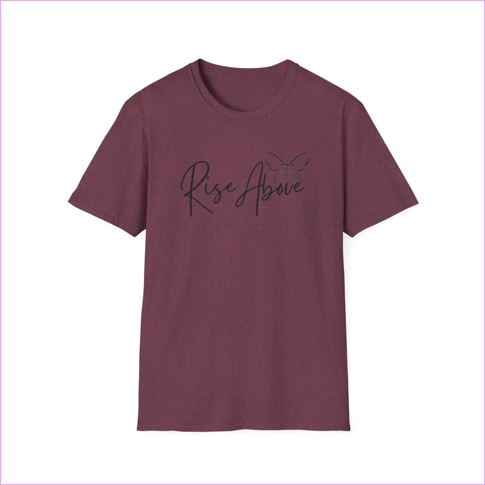Rise Above Logo Unisex Softstyle T-Shirt - S / Heather Maroon - T-Shirt