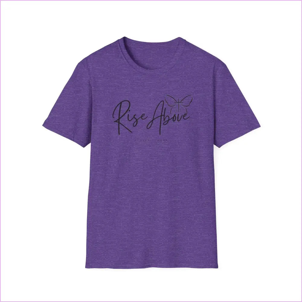 Rise Above Logo Unisex Softstyle T-Shirt - S / Heather Purple - T-Shirt