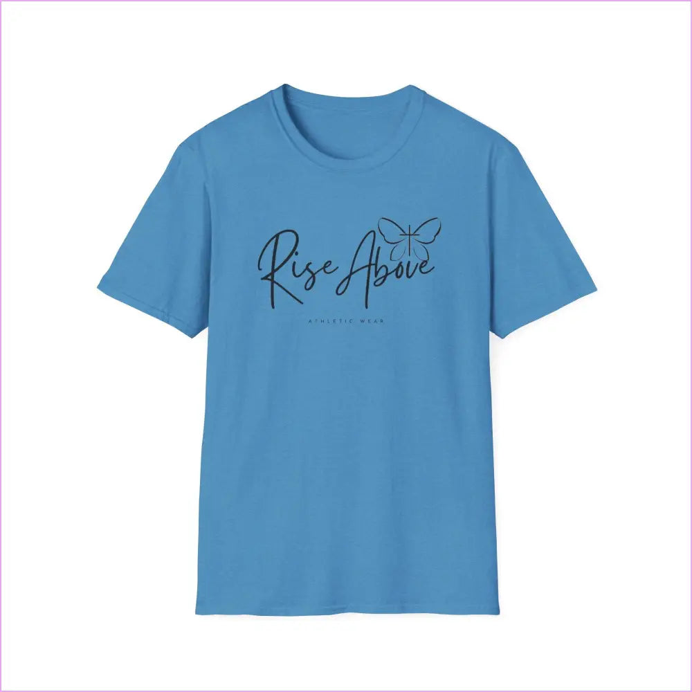 Rise Above Logo Unisex Softstyle T-Shirt - S / Heather Sapphire - T-Shirt