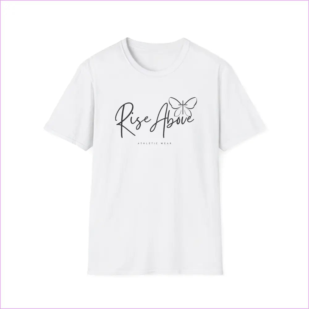 Rise Above Logo Unisex Softstyle T-Shirt - XS / White - T-Shirt
