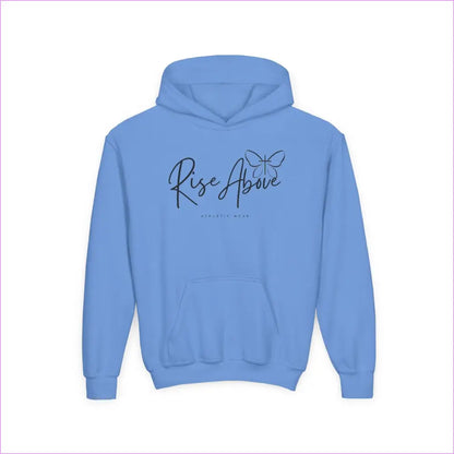 RISE ABOVE Youth Heavy Blend Hooded Sweatshirt - Carolina Blue / S - Kids clothes