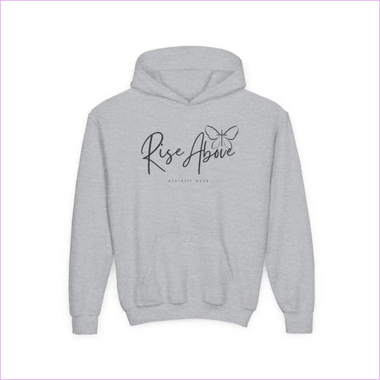 RISE ABOVE Youth Heavy Blend Hooded Sweatshirt - Sport Grey / S - Kids clothes