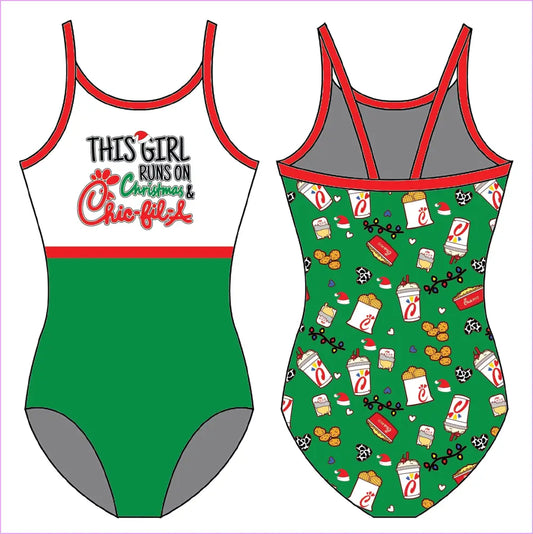 RUNS ON CHRISTMAS GYMNASTICS LEOTARD - GYMNASTICS LEOTARDS