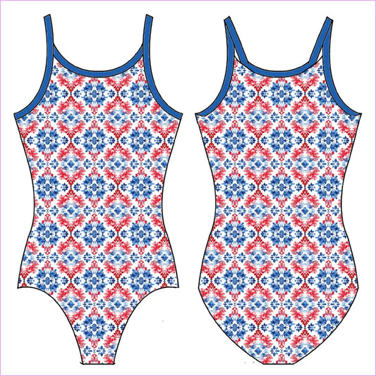 RWB DAMASK GYMNASTICS LEOTARD - GYMNASTICS LEOTARDS