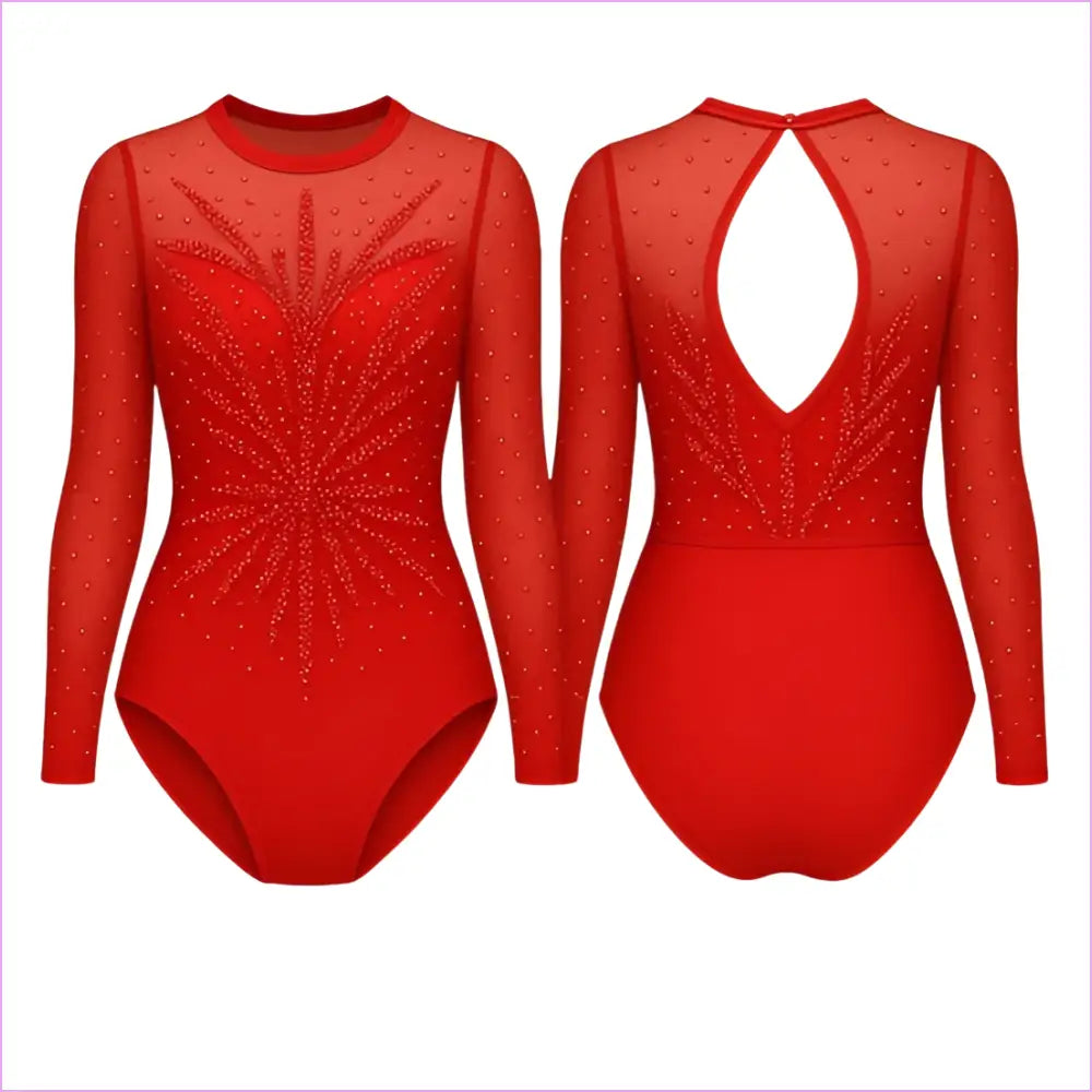 SCARLET SPARK GYMNASTICS COMPETITION LEOTARD - GYMNASTICS LEOTARDS