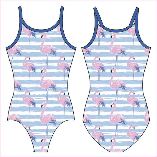 SEASIDE FLAMINGO GYMNASTICS LEOTARD - GYMNASTICS LEOTARDS