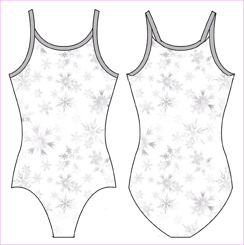 SILVER SNOWFLAKES GYMNASTICS LEOTARD - GYMNASTICS LEOTARDS