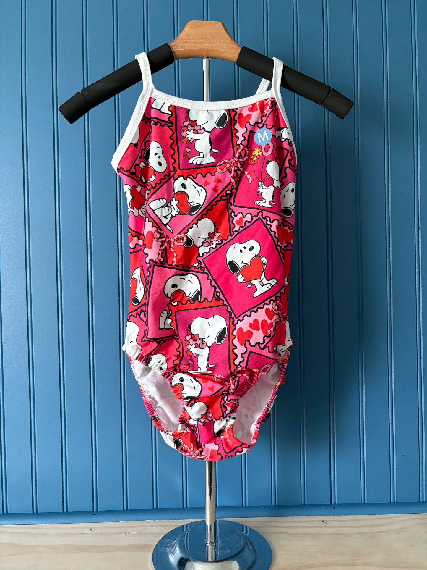 AM Thin Strap Bows Snoopy Love Gymnastics leotard