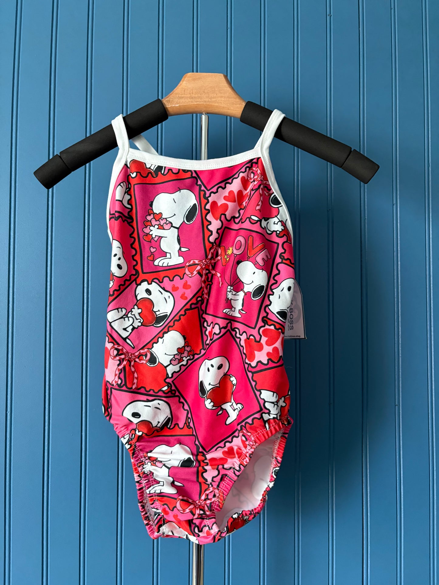 AXS Trend Setter Thin Strap Snoopy Love Gymnastics leotard