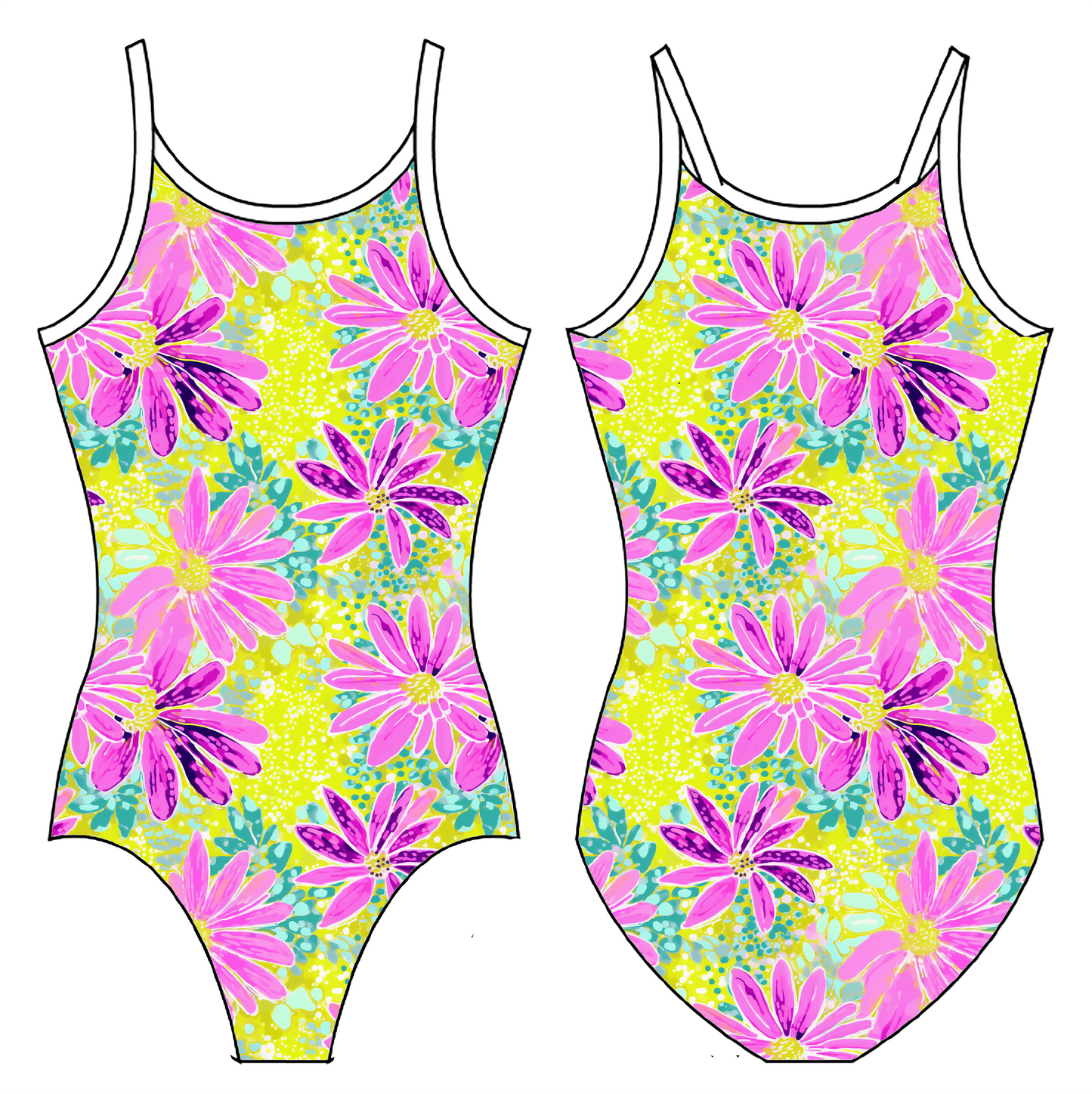 SPRING DAISIES GYMNASTICS LEOTARD