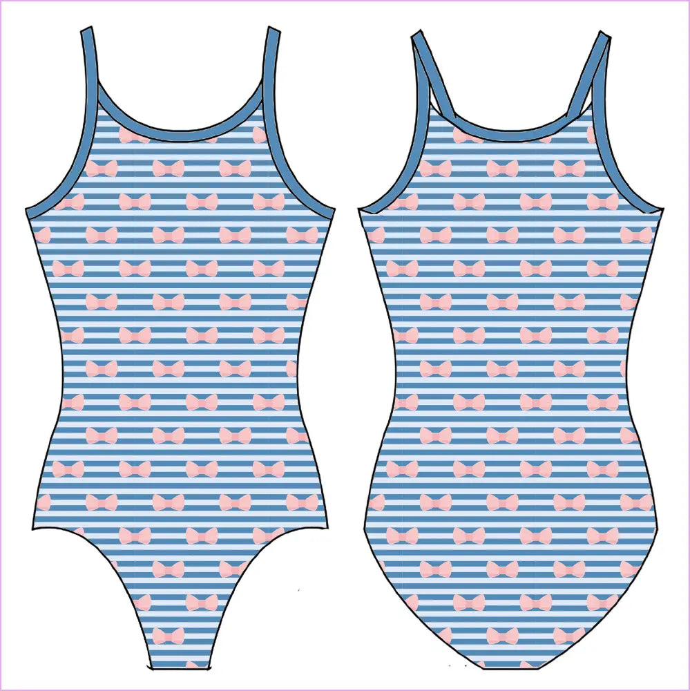 STRIPES AND BOWS GYMNASTICS LEOTARD - GYMNASTICS LEOTARDS
