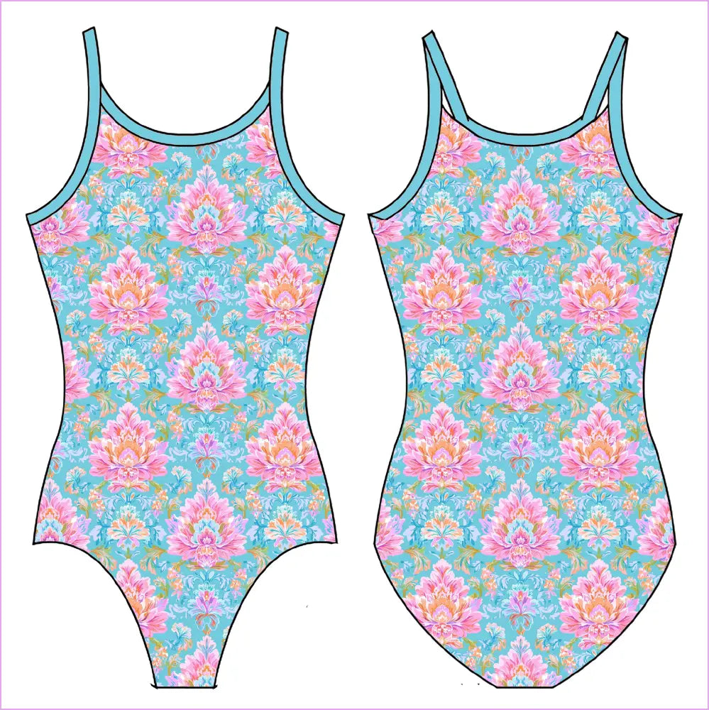 TROPICAL DAMASK GYMNASTICS LEOTARD - GYMNASTICS LEOTARDS
