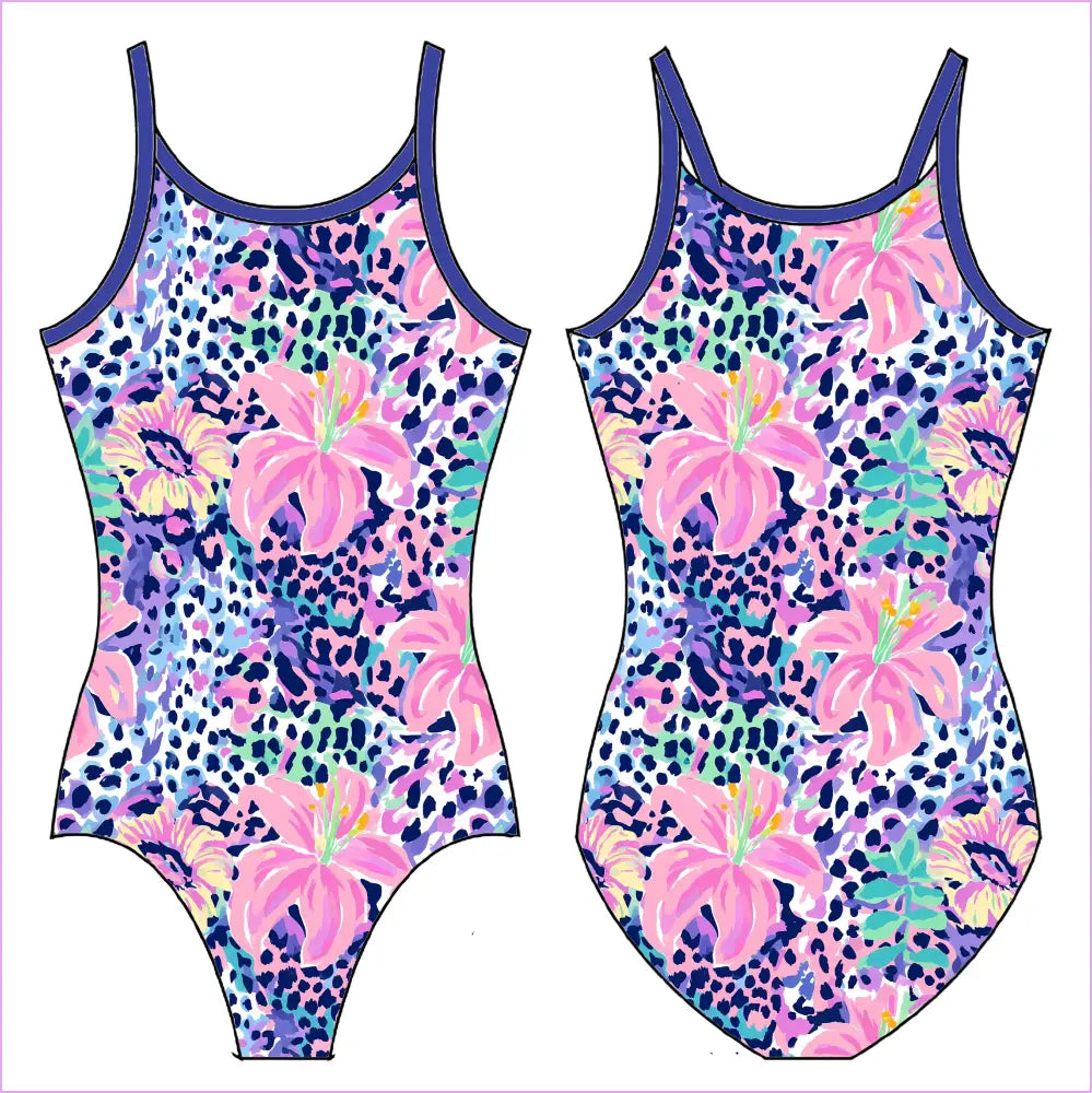 TROPICAL LEOPARD GYMNASTICS LEOTARD - GYMNASTICS LEOTARDS