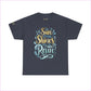 Unisex Heavy Cotton Tee - ’The Sun Always Shines After the Rain’ Inspirational Shirt - Heather Navy / S - T-Shirt