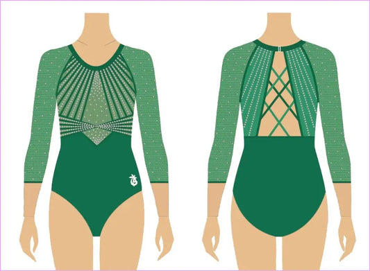 VORTEX VERDE GYMNASTICS COMPETITION LEOTARD - GYMNASTICS LEOTARDS