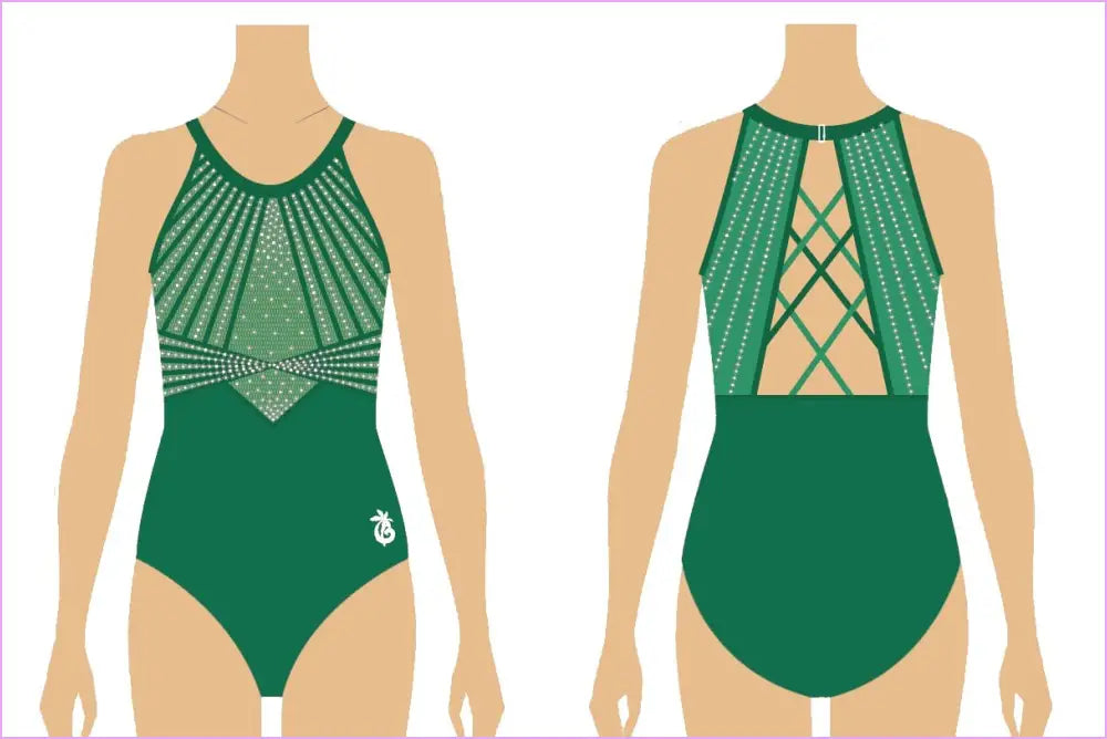 VORTEX VERDE SLEEVELESS GYMNASTICS COMPETITION LEOTARD - GYMNASTICS LEOTARDS